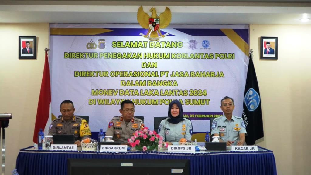 Jasa Raharja dan Korlantas Polri Monitoring dan Evaluasi Data Laka Lantas Wilayah Hukum Polda Sumatera Utara