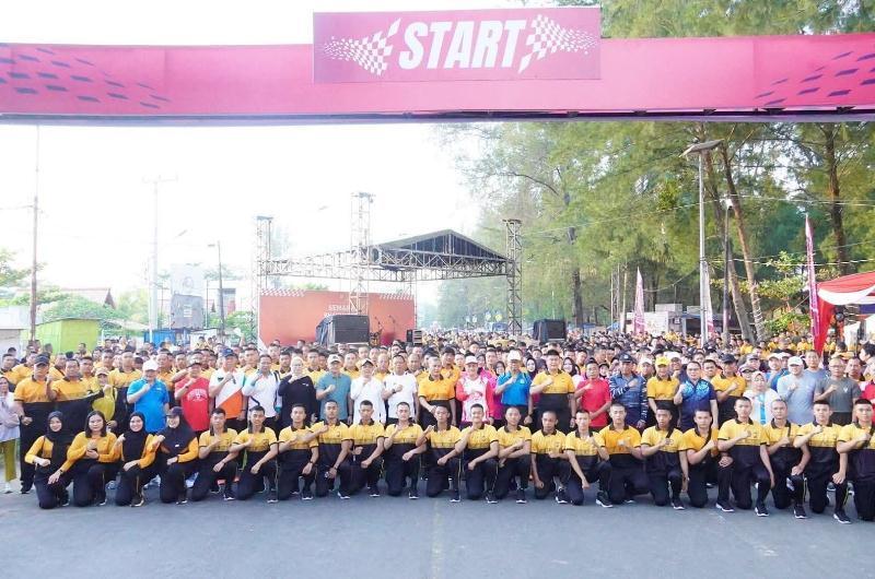 Hadiah Utama Tiga Unit Sepeda Motor, Polda Bengkulu Gelar Car Free Day di Pantai Panjang