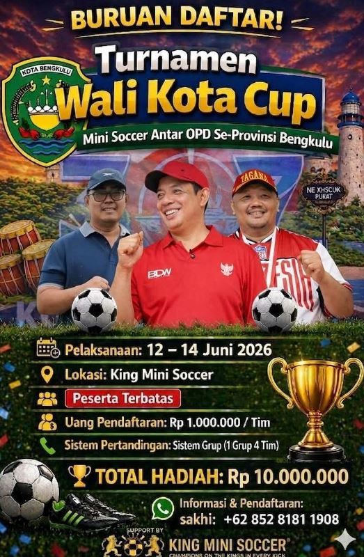 Semarak Olahraga Antar Instansi, Turnamen Mini Soccer Wali Kota Cup 2026 Siap Digelar