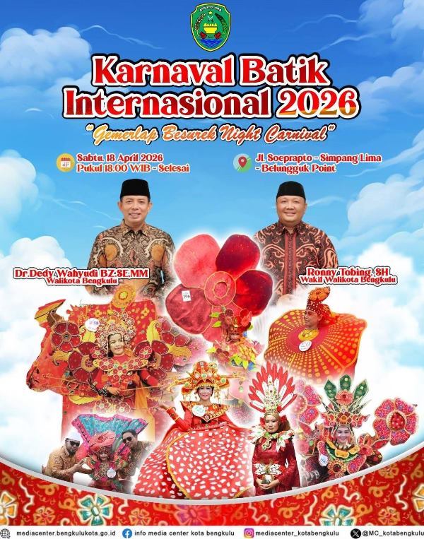 Ini Bocoran Keseruan Karnaval Batik Besurek 2026, Ada Defile Mahasiswa Internasional Hingga Mural