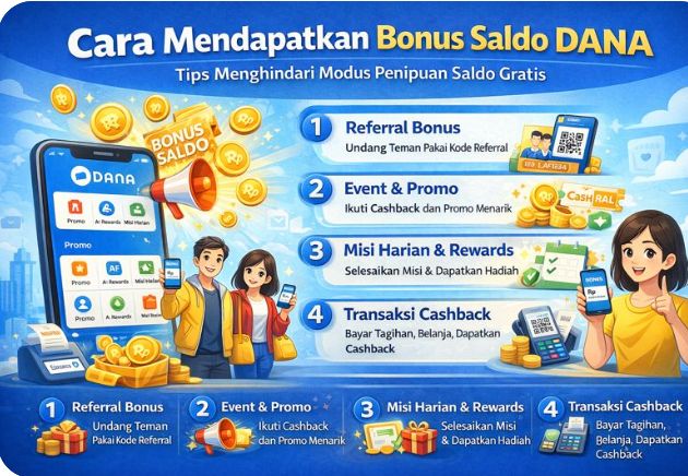 Begini Cara Mendapatkan Bonus Saldo DANA Secara Resmi dan Aman