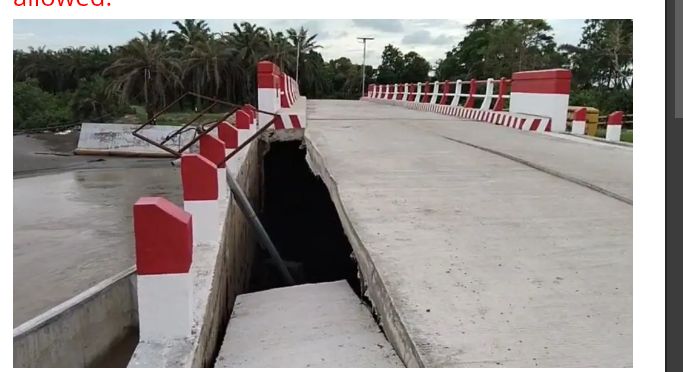 Jembatan Matan Seluma Ambruk, Akses Warga Terputus Dua Bulan Usai Diresmikan