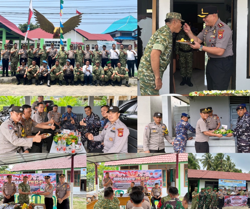 Kompak dan Sinergis, Polres Kaur dan Polsek Jajaran Sambangi Koramil, Ucapkan Dirgahayu TNI ke-81