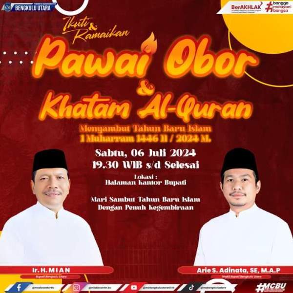 Malam Ini  Pemkab Bengkulu Utara Akan Gelar   Pawai Obor dan Khatam Al-Qur'an