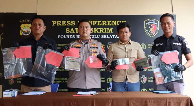 Polres Bengkulu Selatan Konferensi Pers Empat Perkara, Termasuk Penusukan Calon Kades 