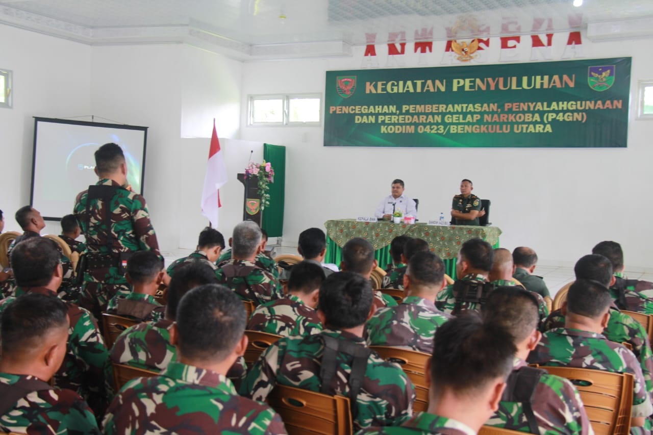  Kodim 0424 Bengkulu Utara Gelar Penyuluhan P4GN Bersama BNN Kota Bengkulu