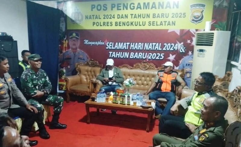 Jelang Tahun Baru 2025,  Kodim 0408 Bengkulu Selatan   Bersama Forkopimda Tinjau Pos Pengamanan 