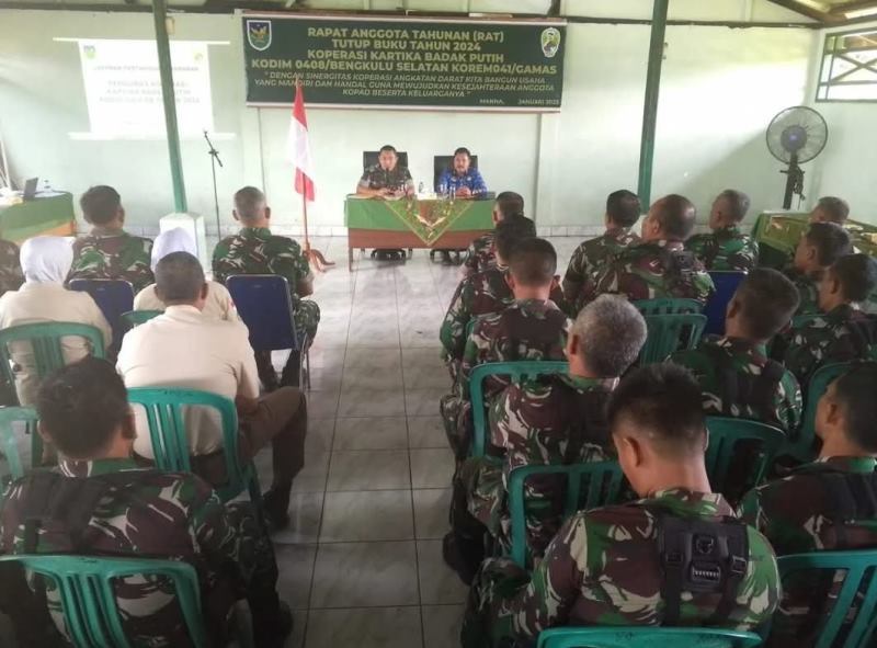 Primkop Kartika Badak Putih Kodim 0408 Bengkulu Selatan Gelar RAT  2024