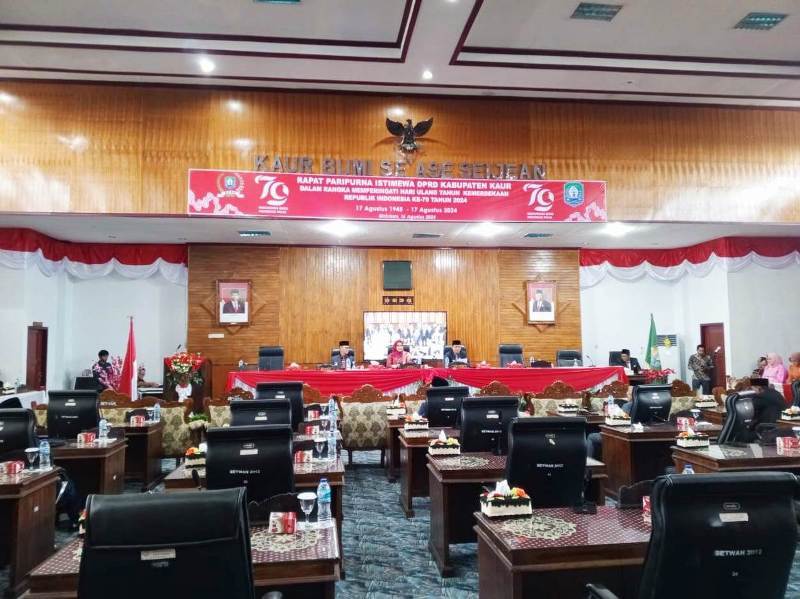 Bupati Lismidianto Dengarkan   Pidato Kenegaraan Presiden Jokowi Dalam Rapat Paripurna di DPRD Kaur