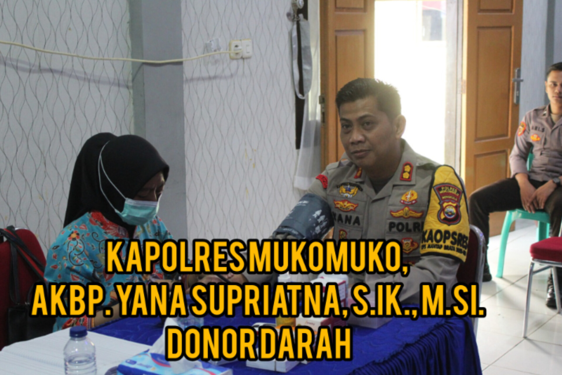 Kapolres Mukomuko, AKBP. Yana Supriatna dan Anggota Donorkan Darah di HUT Bhayangkara, Ini Pesannya