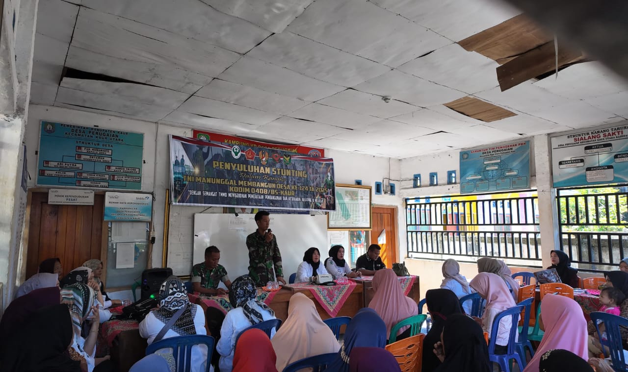 Satgas TMMD Ke-124 Kodim 0408/BS Gelar Penyuluhan KB Kesehatan dan Stunting