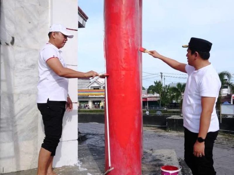 Pemerintah Bengkulu Utara Percantik Bundaran Arga Makmur