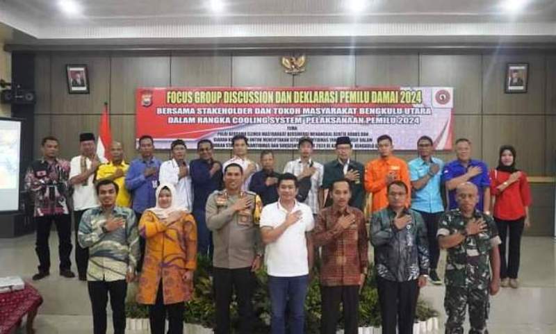 Ikuti Focus Group Discussion (FGD) dan Deklarasi Pemilu Damai, Ini Pesan Wabup Bengkulu Utara