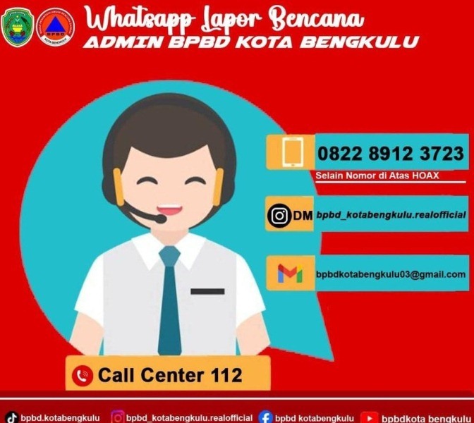 Silahkan Hubungi, BPBD Kota Bengkulu Buka Layanan Call Center  Penanggulangan Bencana