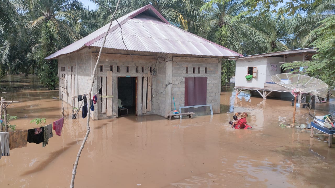 Sawah dan Rumah Warga Gunung Payung Terendam Banjir