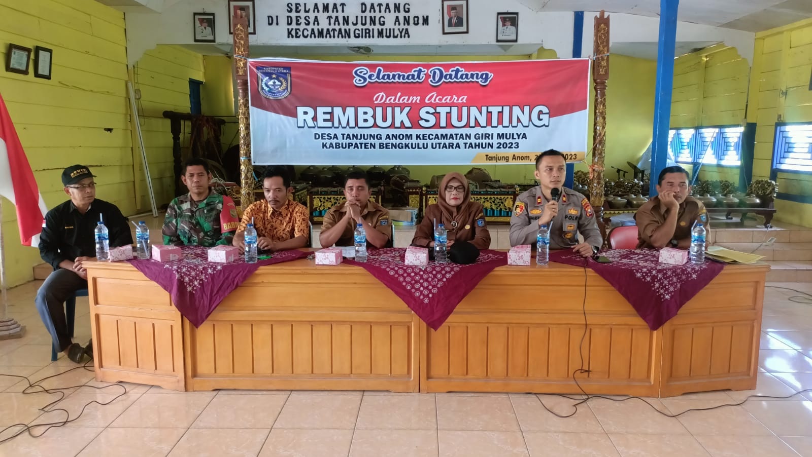 Kapolsek Giri Mulya Ikut Rembuk Stunting  Tanjung Anom
