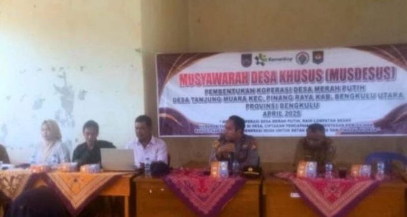 Polsek Ketahun Hadiri Musdensus Pembentukan Koperasi Merah Putih