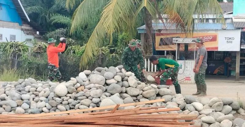 Masuk ke Sulau, Koramil 408-05 Manna Gotong Royong Membangun Koperasi Desa Merah Putih