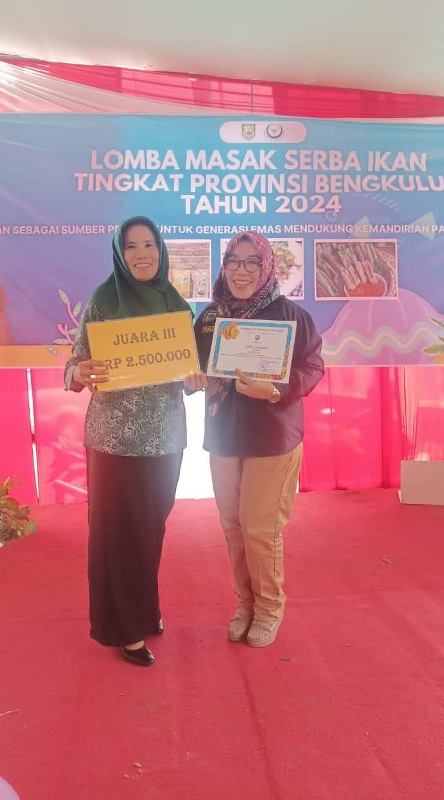 Lomba Masak Serba Ikan Tingkat  Provinsi Bengkulu, TP PKK Seluma Raih Juara 3 