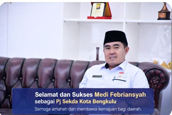 Medi Febriansyah Resmi Menjabat Pj Sekda Kota Bengkulu