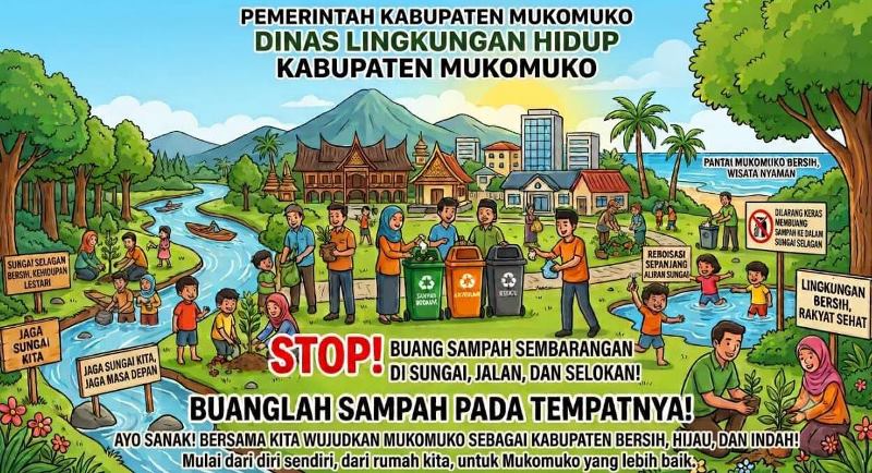 Kepala Dinas Lingkungan Hidup Mukomuko Ajak Masyarakat Stop Buang Sampah Sembarangan 