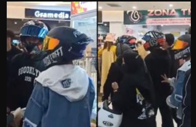 Viral! Sekelompok Anak Muda Ini Jalan Jalan di Mall Pakai Helm, Tuai Hujatan Netizen