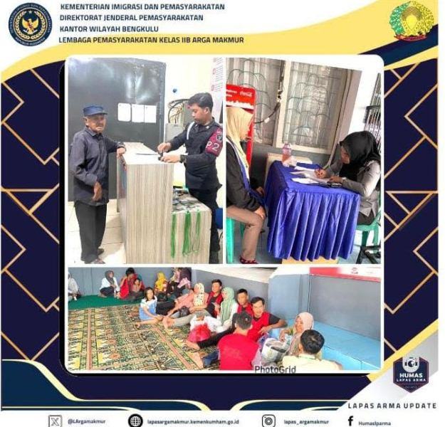 Lapas Arga Makmur Berikan Layanan Kunjungan Bagi Anggota Keluarga Warga Binaan