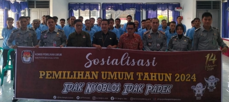 KPU Bengkulu Utara Sosialisasi di Lapas Arga Makmur, 410 Orang WBP  Masuk dalam DPT 