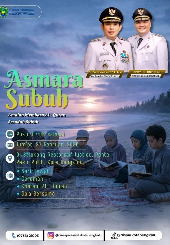 Pemerintah Kota Bengkulu Gelar 'Asmara Subuh'  di Pantai Panjang 