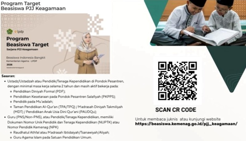 Kementerian Agama Buka Pendaftaran Beasiswa PJJ Bagi Pendidik Pesantren 