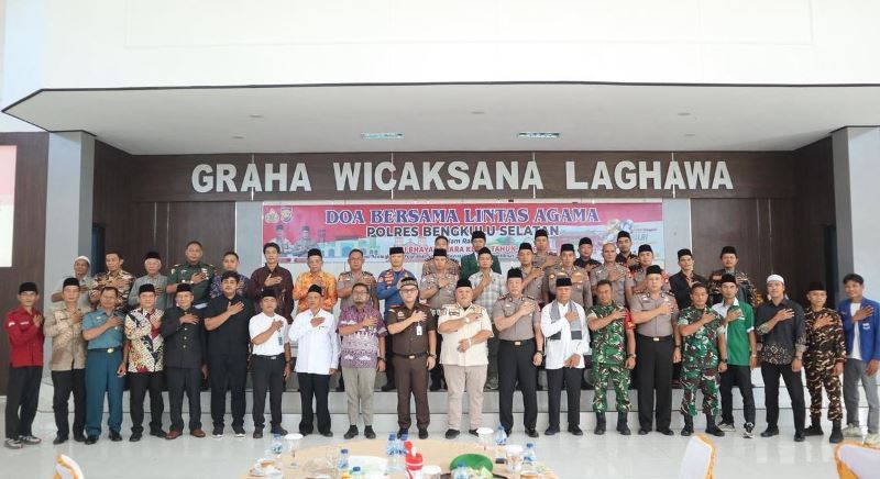  Polres Bengkulu Selatan Gelar  Doa Bersama Lintas Agama, Ini Harapannya