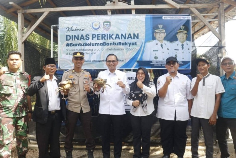 Bupati Teddy Rahman Launching Budidaya Kepiting Bakau di Kungkai Baru