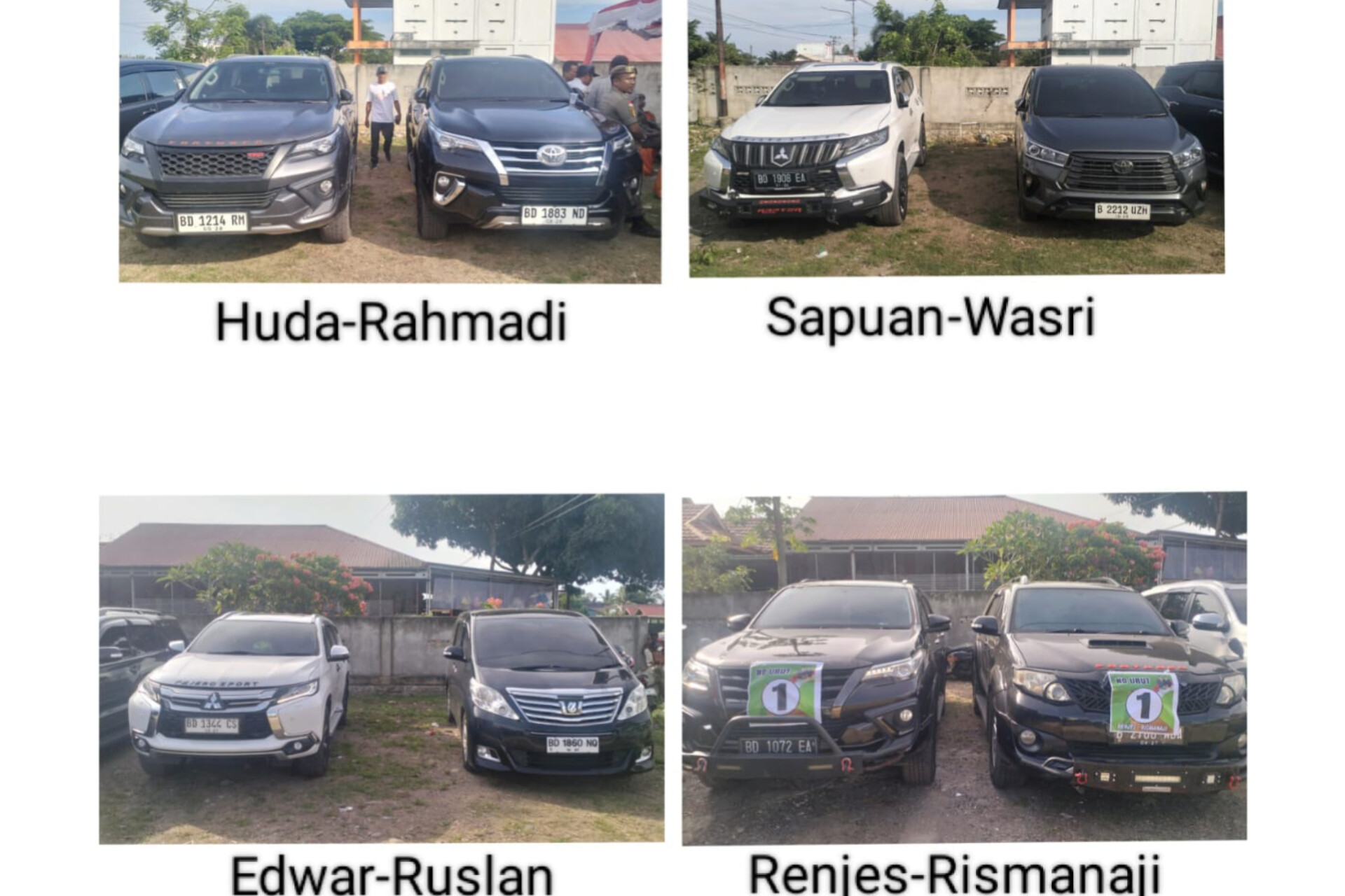 Sapuan Kendarai Innova Ketika ke KPU, Cabup Lain Naik Pajero, Alphard dan Fortuner