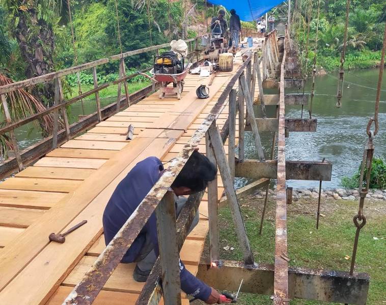 Jembatan Pondok Lunang Mukomuko Diperbaiki Bersifat Darurat  Karena Ini
