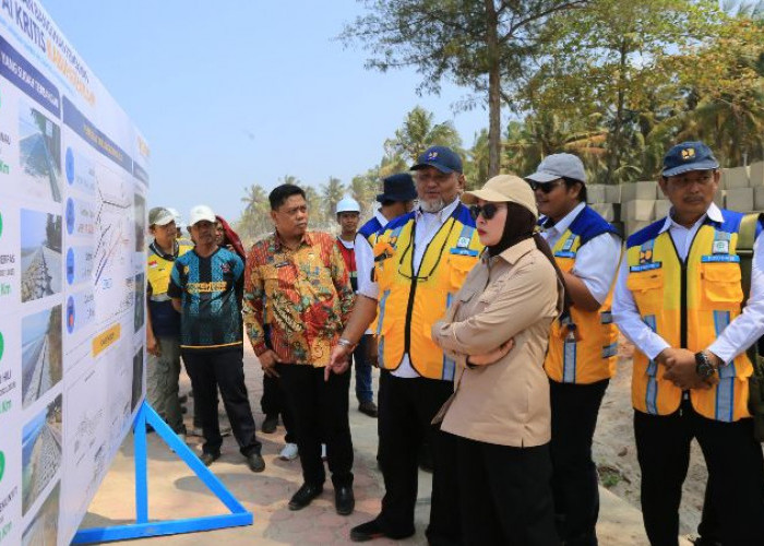 Erna Sari Dewi Tinjau Proyek Pengaman Pantai Kaur, Pastikan Pembangunan Tepat Sasaran