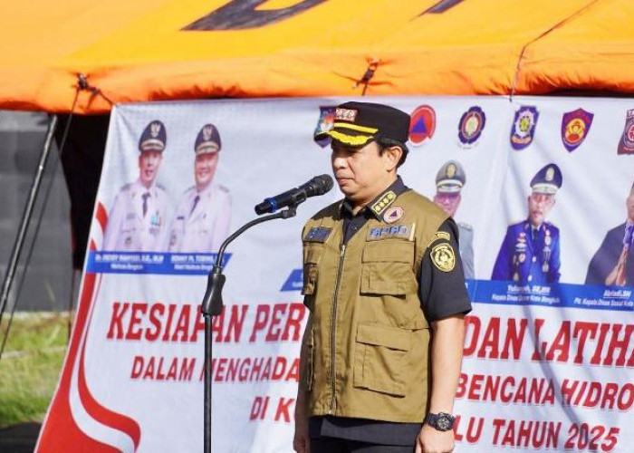 Potensi Bahaya Hidrometeorologi, Kota Bengkulu Gelar Apel Siaga dan Simulasi Bencana Secara Langsung