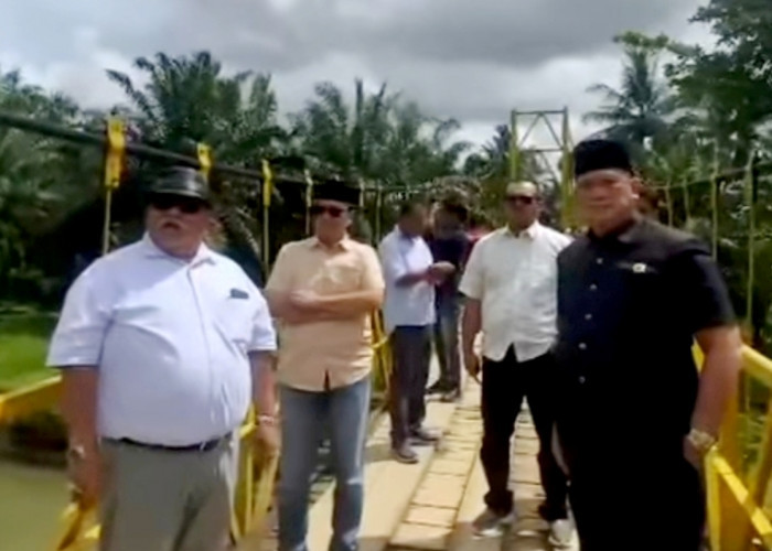 Bupati Bengkulu Selatan  dan Anggota DPRD Tinjau Jembatan Air Nelengau