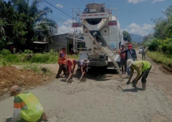 Kompak, Masyarakat Arga Makmur Gotong   Royong Tambal Jalan Berlubang