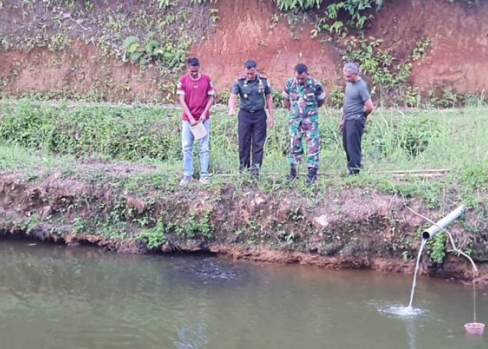 Dukung Ketahanan Pangan, Kodim 0423 Bengkulu Utara Bentuk Demplot   Kolam Ikan di Desa Tambak Rejo