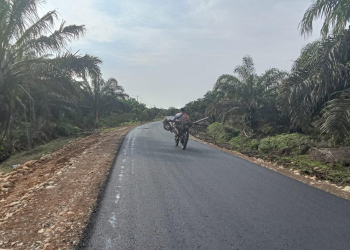 Jalan Danau Nibung Menuju Sp7 Rawa Mulya dan Lubuk Sanai Sudah Hotmix Mulus