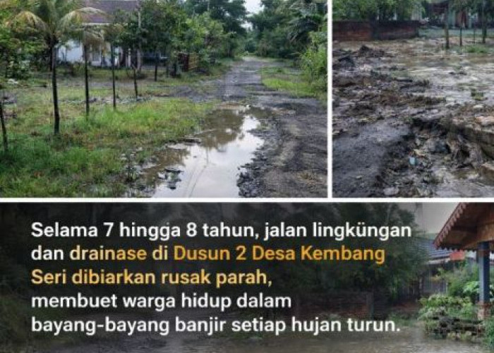 Jalan dan Drainase Kembang Seri Dibiarkan Rusak, Pemkab Bengkulu Tengah Jangan Abaikan Kebutuhan Dasar Warga