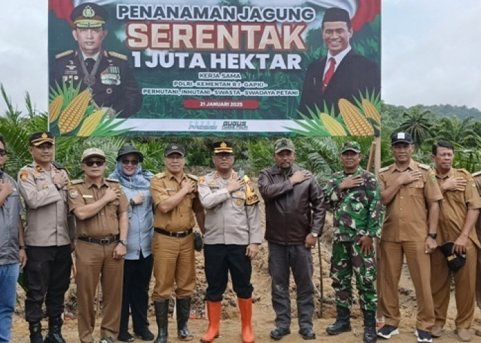 Polres Bengkulu Selatan Ikut Sukseskan Program Penanaman Jagung Serentak Satu Juta Hektar