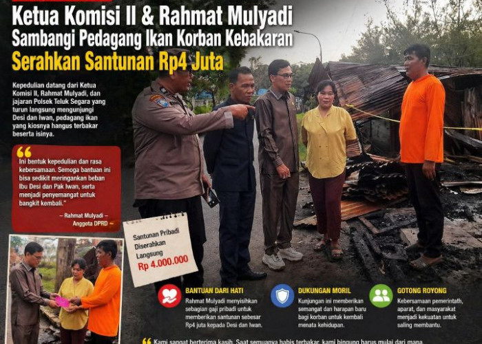 Ketua Komisi II dan Rahmat Mulyadi Sambangi Pedagang Ikan Korban Kebakaran, Serahkan Santunan Rp4 Juta