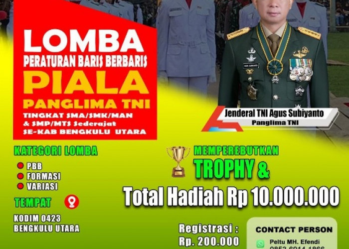  Siapkan Hadiah Sepuluh Juta Rupiah, Kodim 0423 Bengkulu Utara Gelar Lomba PBB  Tingkat Pelajar