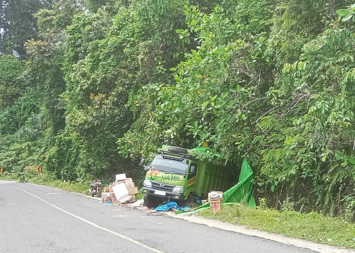 Kasihan, Truk Kelontongan yang Hantam Tebing Bayur Kaur Belum Dievakuasi, Masih Menunggu Bantuan