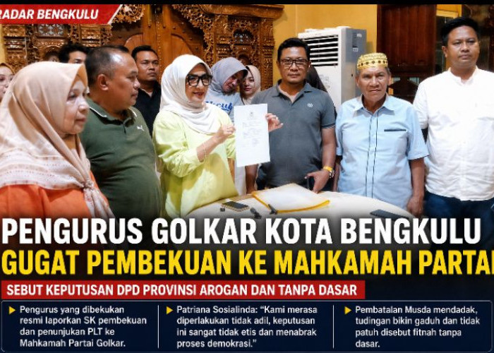Pengurus Golkar Kota Bengkulu Gugat Pembekuan ke Mahkamah Partai, Sebut Keputusan DPD Provinsi Arogan