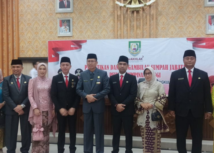 4 Pejabat Hasil Seleksi Lelang JPTP Provinsi Bengkulu Dilantik, 2 Lagi Menyusul