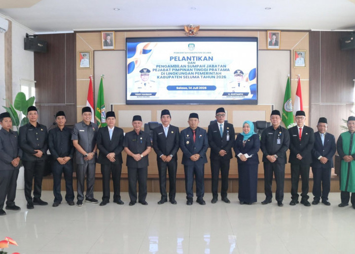 Wakil Bupati Seluma Lantik dan Ambil Sumpah Jabatan Pejabat Pimpinan Tinggi Pratama 