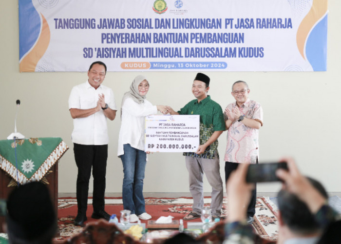 Dukung Pembangunan Bangsa, Jasa Raharja Serahkan Bantuan untuk Pembangunan SD Aisyiyah Multilingual Darussalam