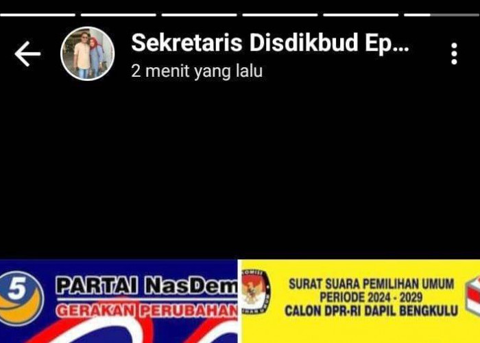 Kadis Dikbud Mukomuko Diduga Kampanyekan Caleg DPR RI Lewat Status WhatsApp, Alasannya Bikin Kaget 